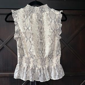 Japna snakeskin print ruffled blouse
